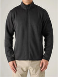 CVT Knit Fleece Stand-Collar Full-Zip Jacket - Black Gray