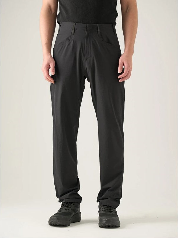 V ORON Men's DWR Stretch Straight-Leg Trousers - Black Gray