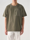 Quick-Dry Crewneck Pocket-Detail T-Shirt - Green