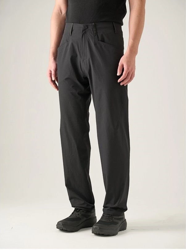 V ORON Men's DWR Stretch Straight-Leg Trousers - Black Gray