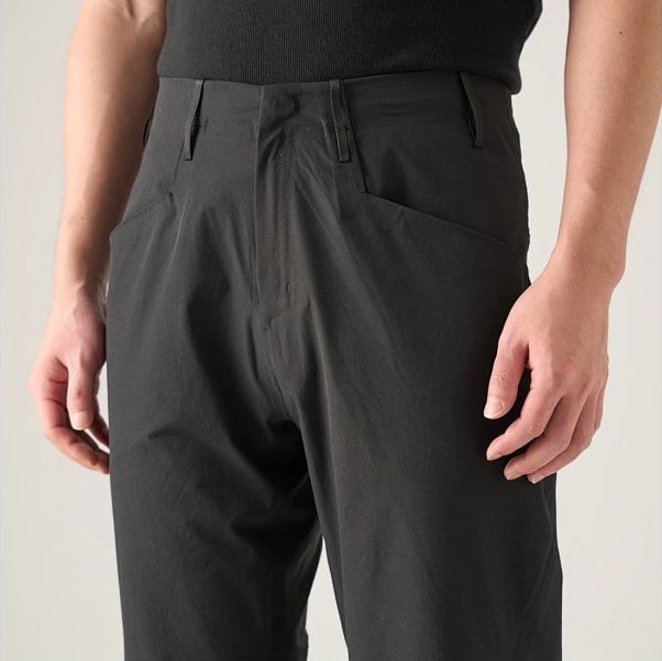 V ORON Men's DWR Stretch Straight-Leg Trousers - Black Gray
