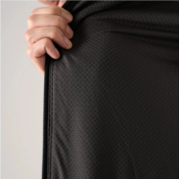 CVT Knit Fleece Stand-Collar Full-Zip Jacket - Black Gray