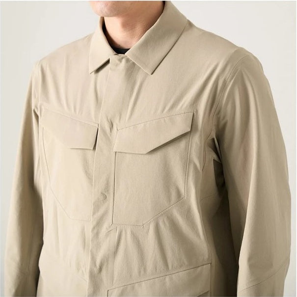 FD Men's Four-Pocket Stretch Softshell Field Jacket - Elegant Brown