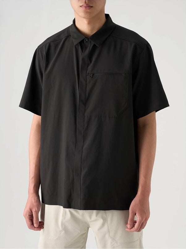 SKY Quick-Dry Stretch Short-Sleeve Shirt - Black