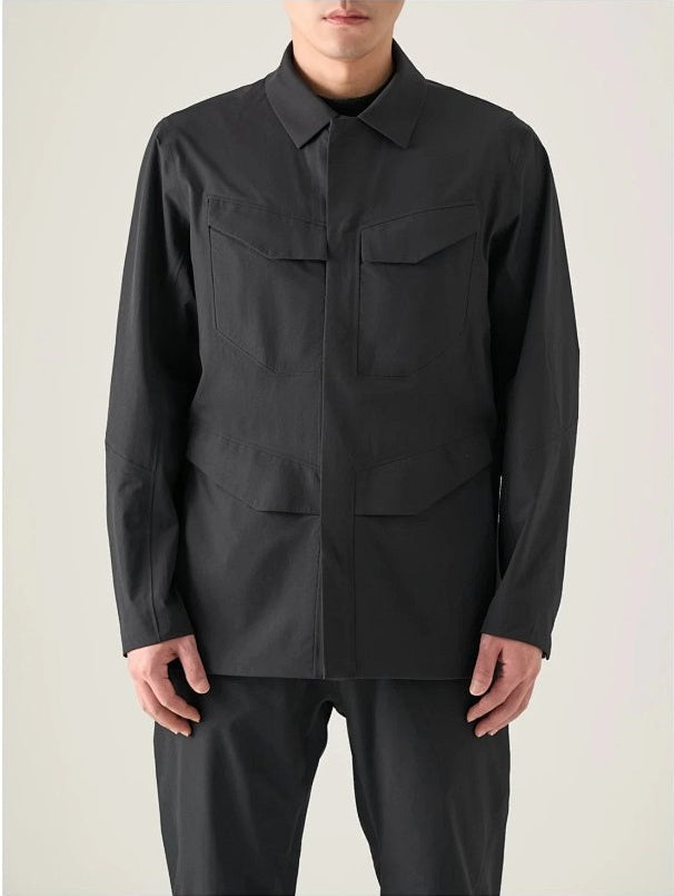 FD Men's Four-Pocket Stretch Softshell Field Jacket - Ink Black