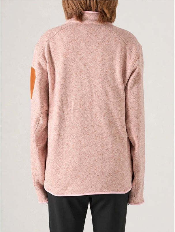 CVT Knit Fleece High-Collar Half-Zip Pullover - Evening Mist Pink