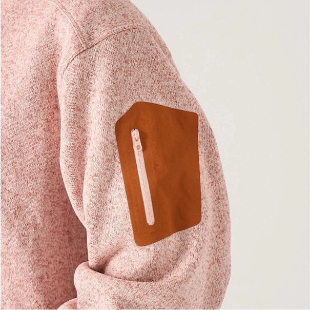 CVT Knit Fleece High-Collar Half-Zip Pullover - Evening Mist Pink