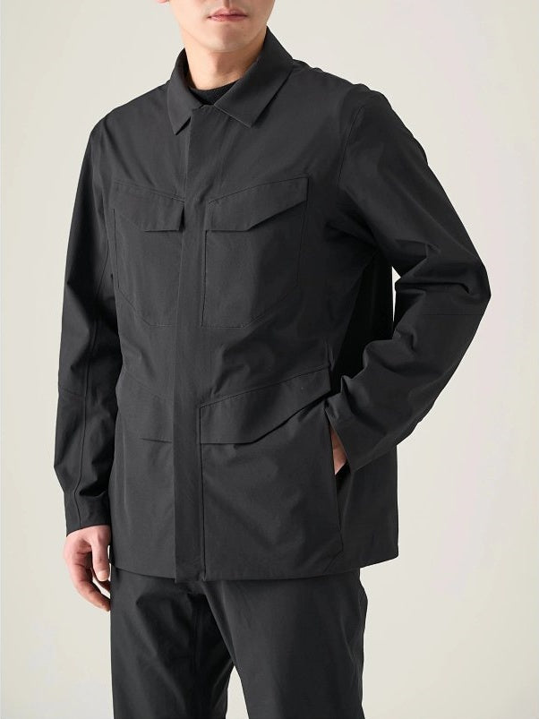 FD Men's Four-Pocket Stretch Softshell Field Jacket - Ink Black