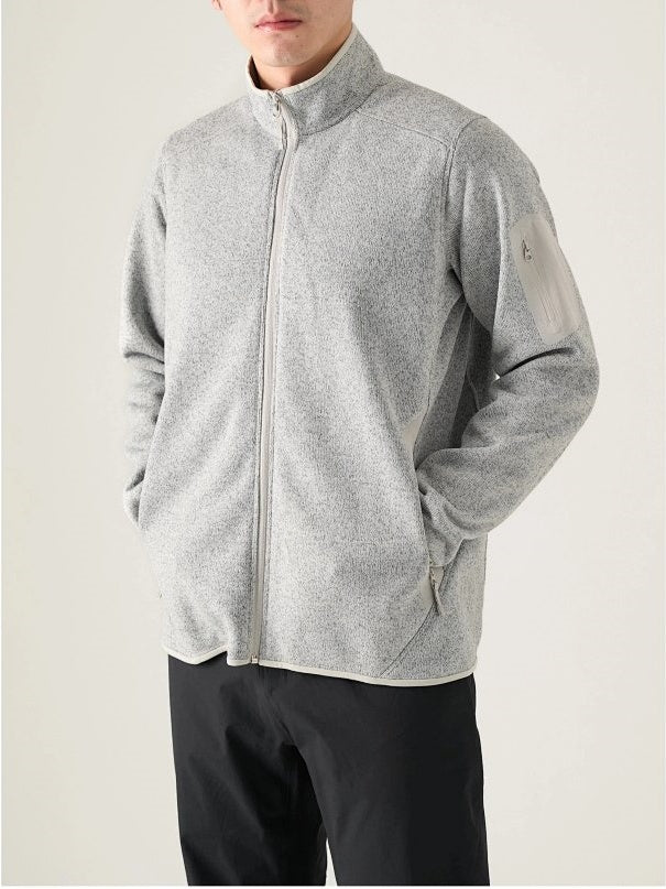 CVT Knit Fleece Stand-Collar Full-Zip Jacket - Atomic Gray