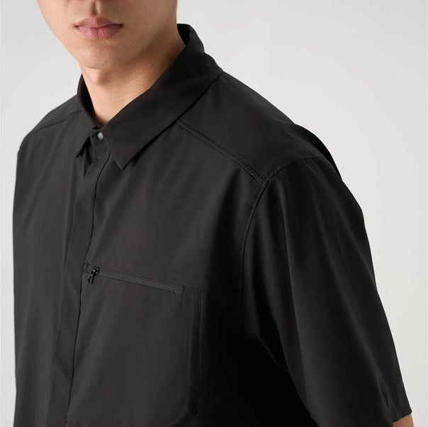 SKY Quick-Dry Stretch Short-Sleeve Shirt - Black