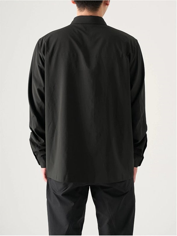 SYL Men's Concealed-Snap Utility Shirt - Ink Black