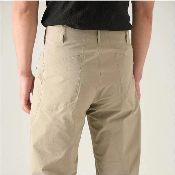 V ORON Men's DWR Stretch Straight-Leg Trousers - Elegant Brown