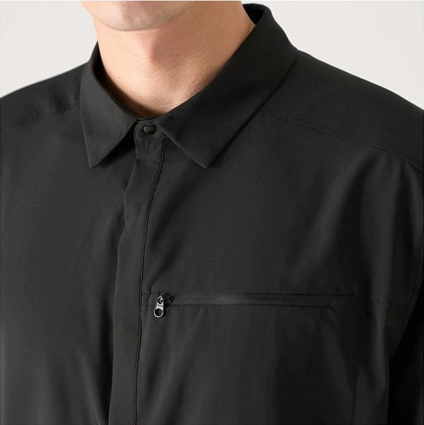 SYL Men's Concealed-Snap Utility Shirt - Ink Black