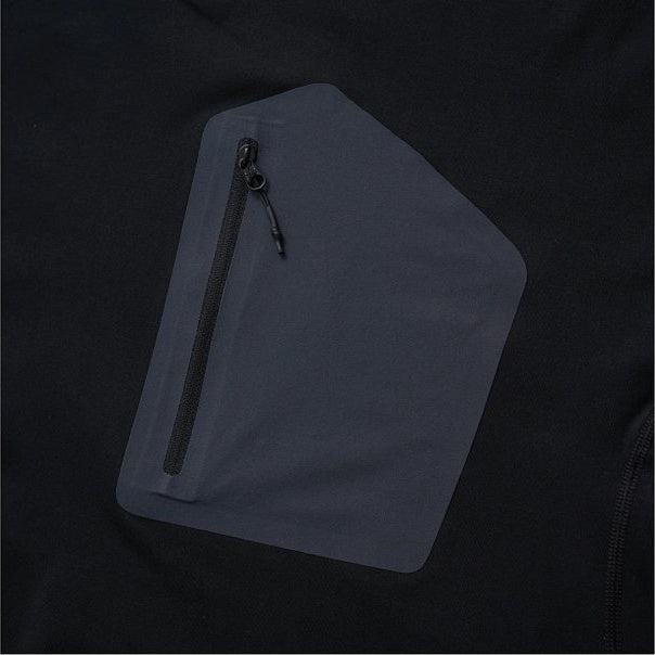 Quick-Dry Crewneck Pocket-Detail T-Shirt - Black
