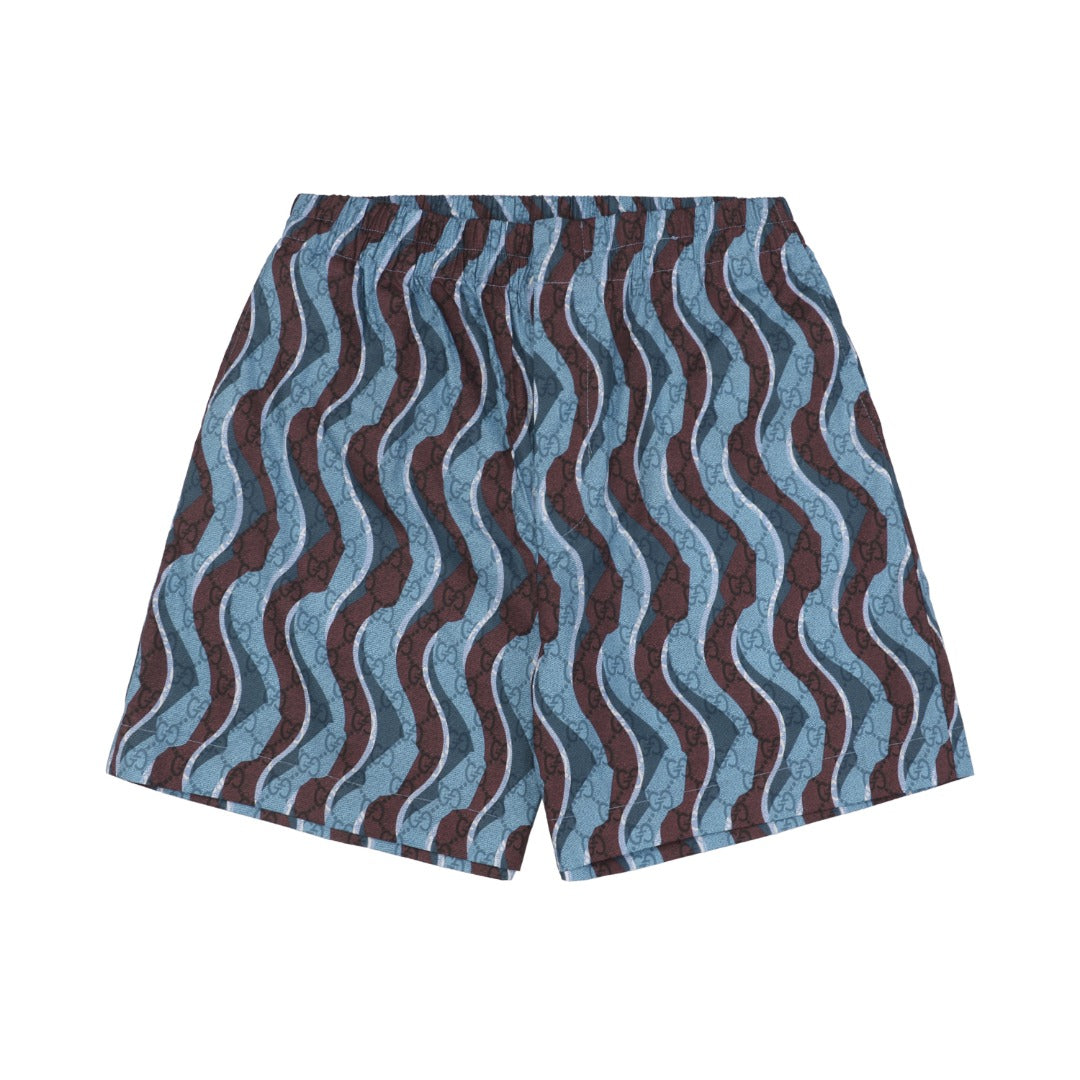 Gucci 25SS Wavy Serpentine Stripe Print Shorts