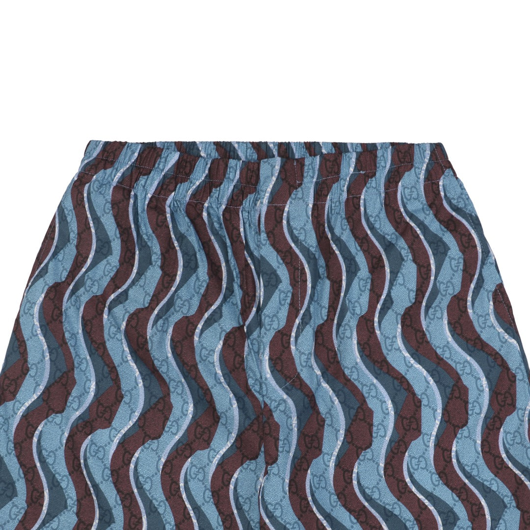 Gucci 25SS Wavy Serpentine Stripe Print Shorts