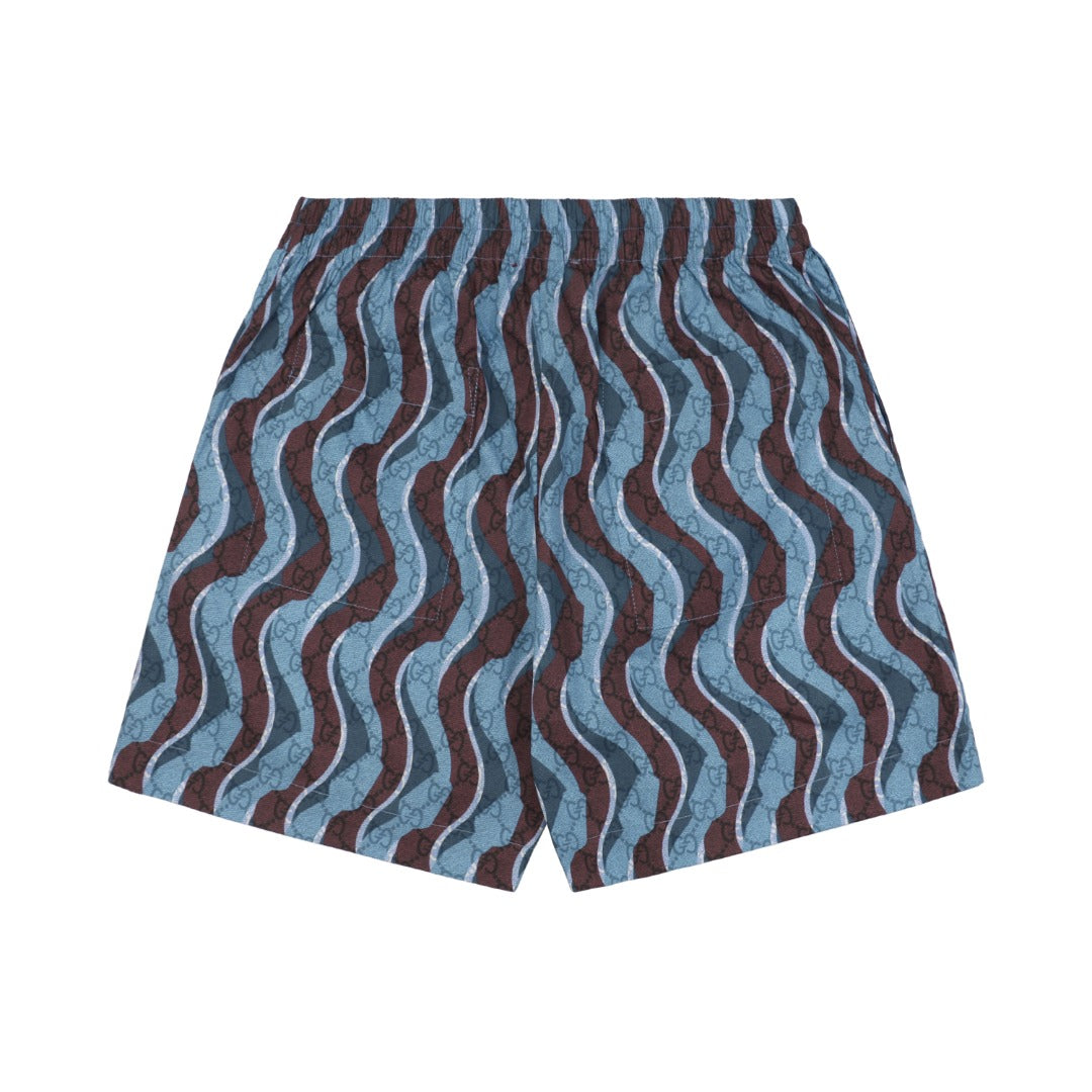 Gucci 25SS Wavy Serpentine Stripe Print Shorts