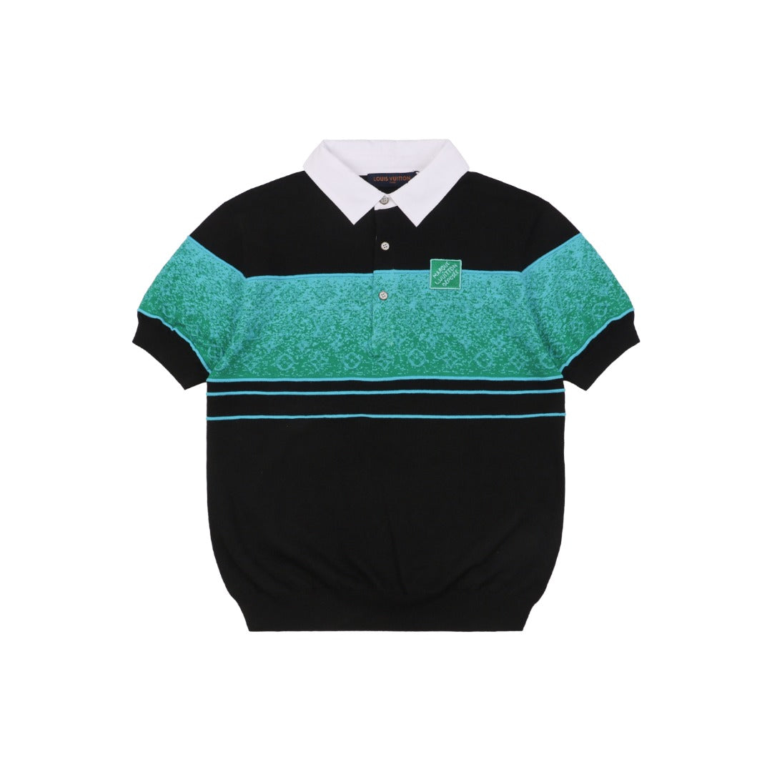 Louis Vuitton 25SS Gradient Colorblock Monogram Jacquard Short Sleeve Polo
