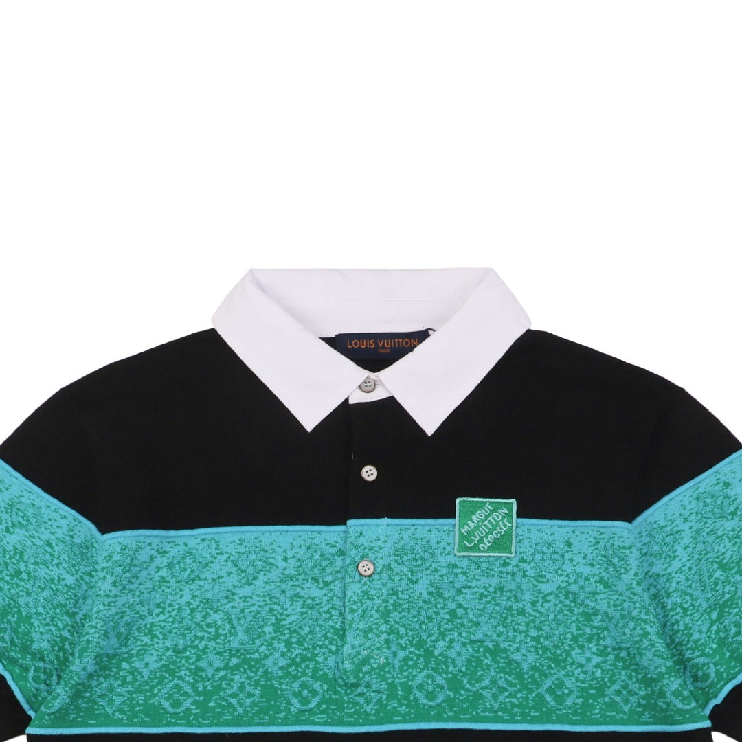 Louis Vuitton 25SS Gradient Colorblock Monogram Jacquard Short Sleeve Polo