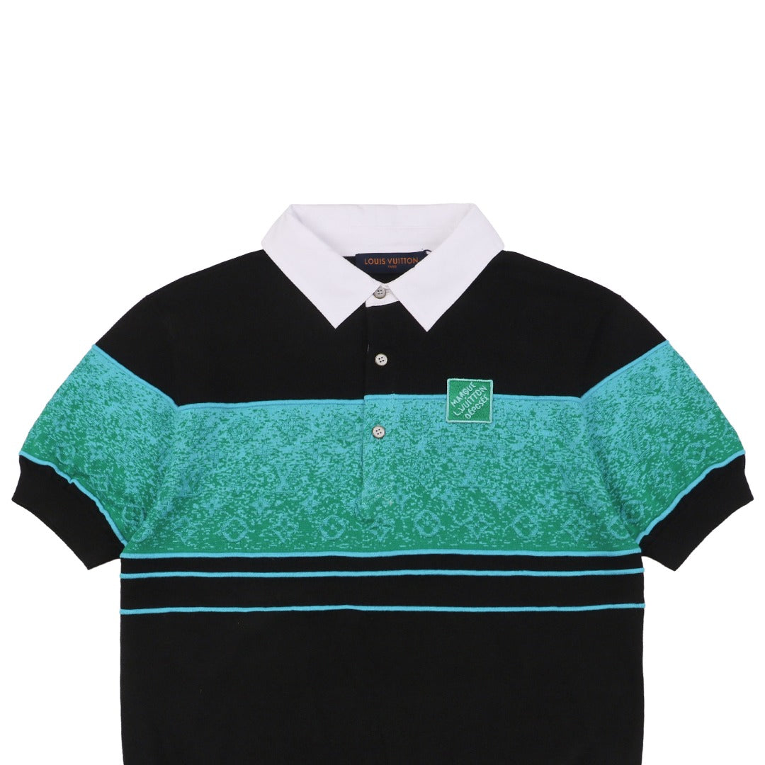 Louis Vuitton 25SS Gradient Colorblock Monogram Jacquard Short Sleeve Polo