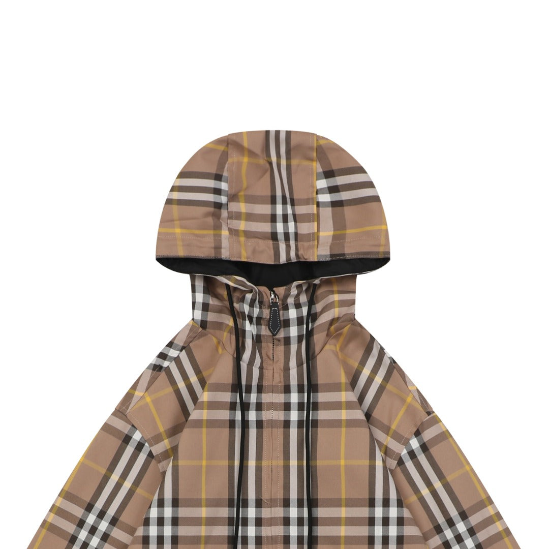 Burberry Camel Check Reversible Hooded Jacket