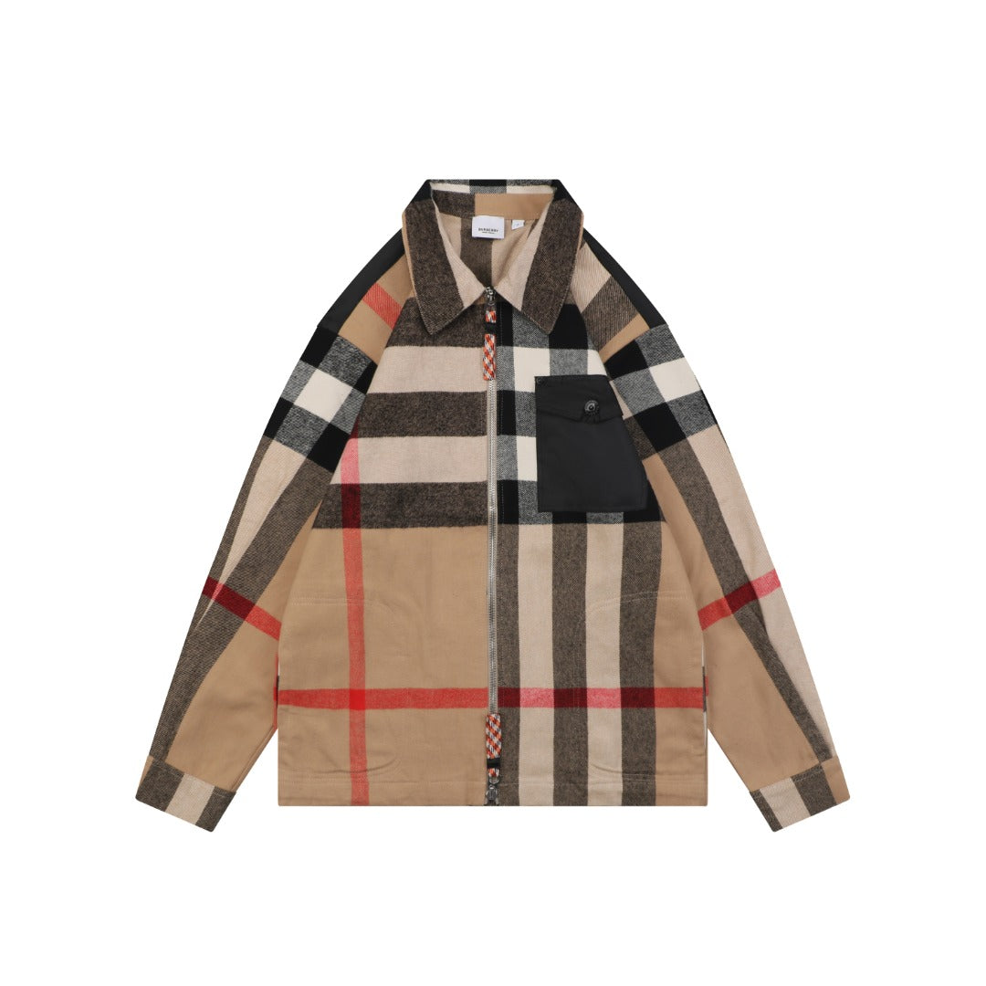 Burberry Colorblock Pocket Oversized Check Jacket