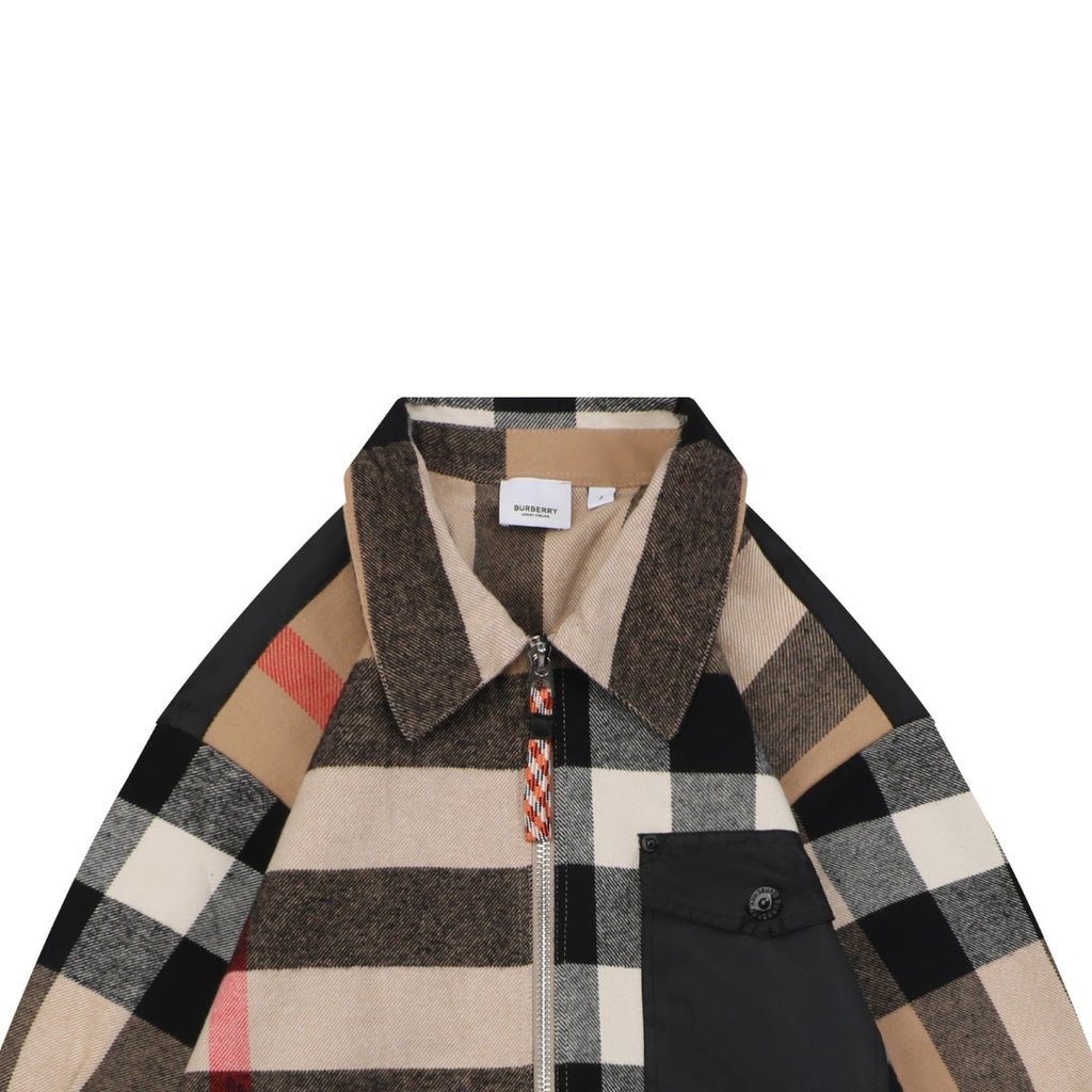 Burberry Colorblock Pocket Oversized Check Jacket