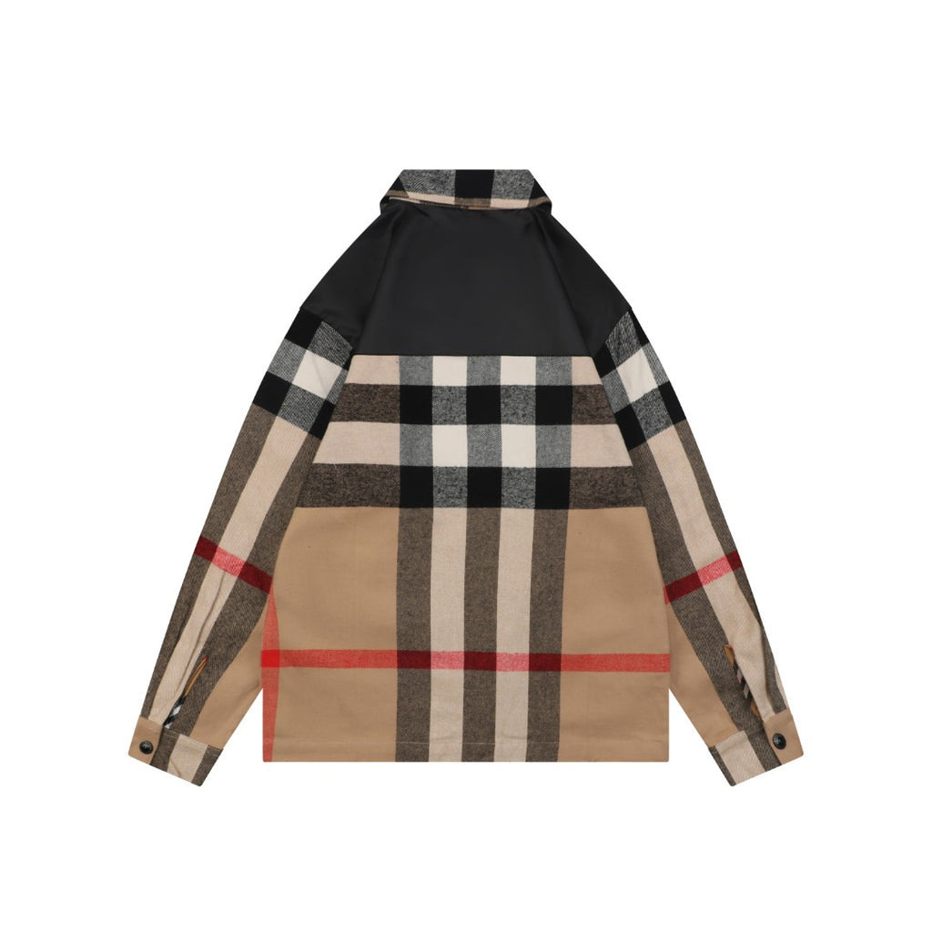 Burberry Colorblock Pocket Oversized Check Jacket
