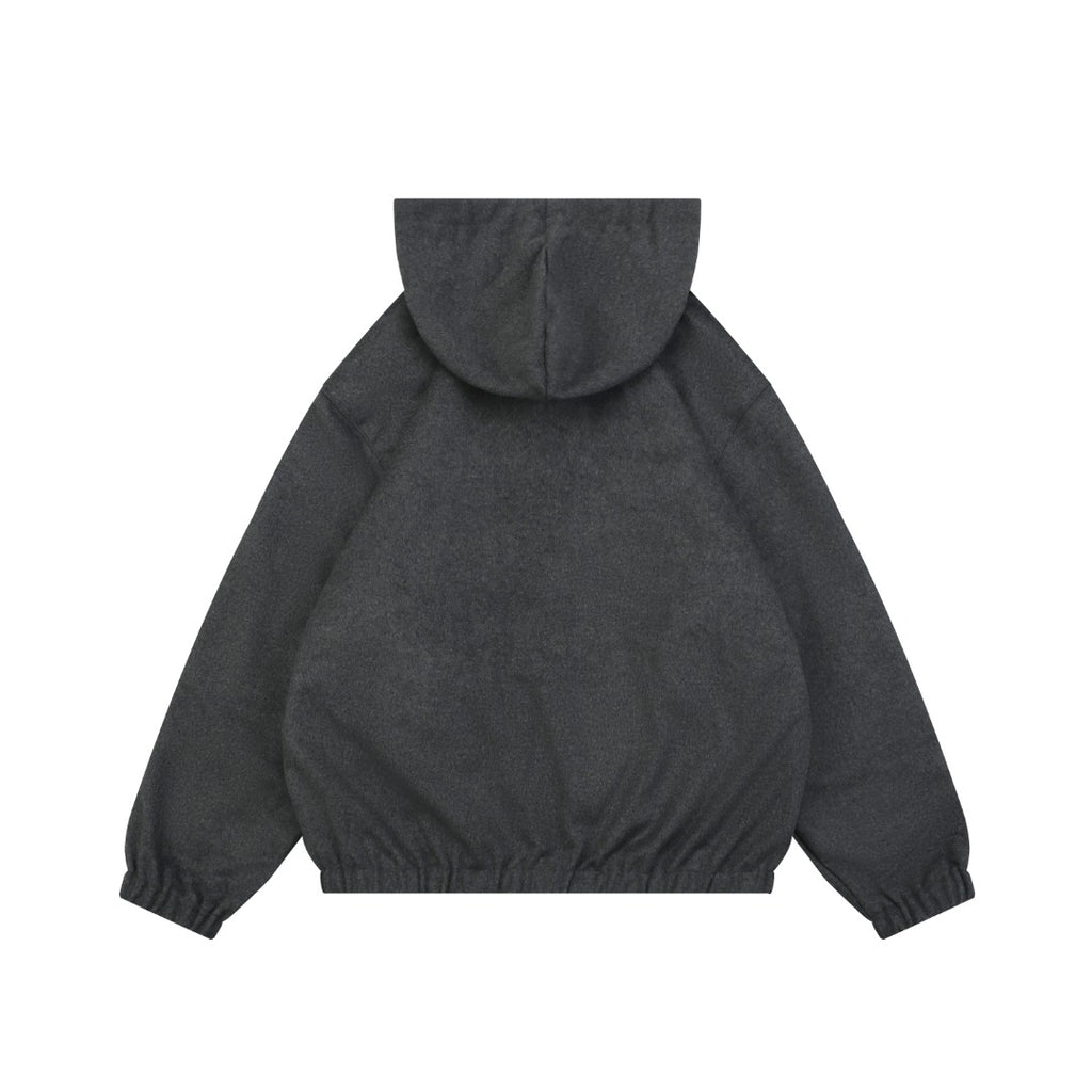 Miu Miu 26FW Navy Stripe Reversible Hooded Jacket — Charcoal Side