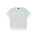 Louis Vuitton 25SS Gradient Damier Checkerboard Knit Short Sleeve Top