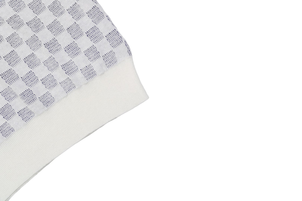 Louis Vuitton 25SS Gradient Damier Checkerboard Knit Short Sleeve Top