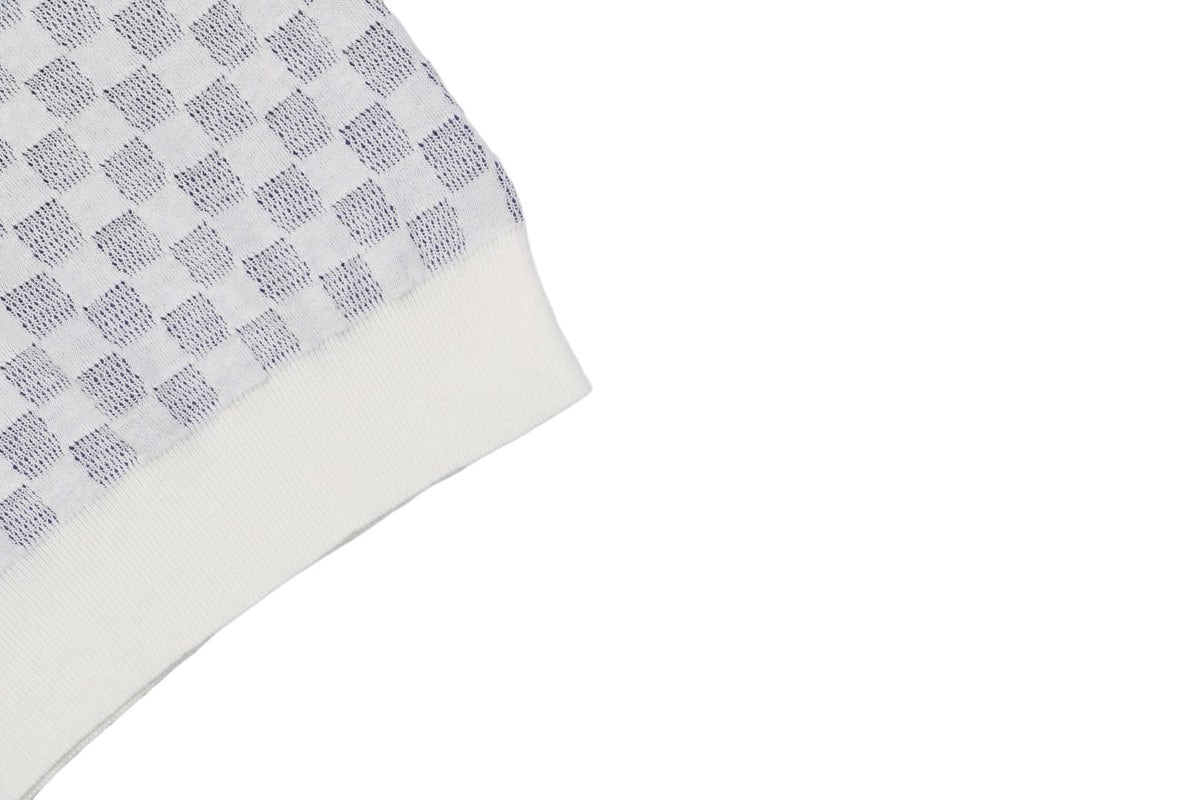 Louis Vuitton 25SS Gradient Damier Checkerboard Knit Short Sleeve Top