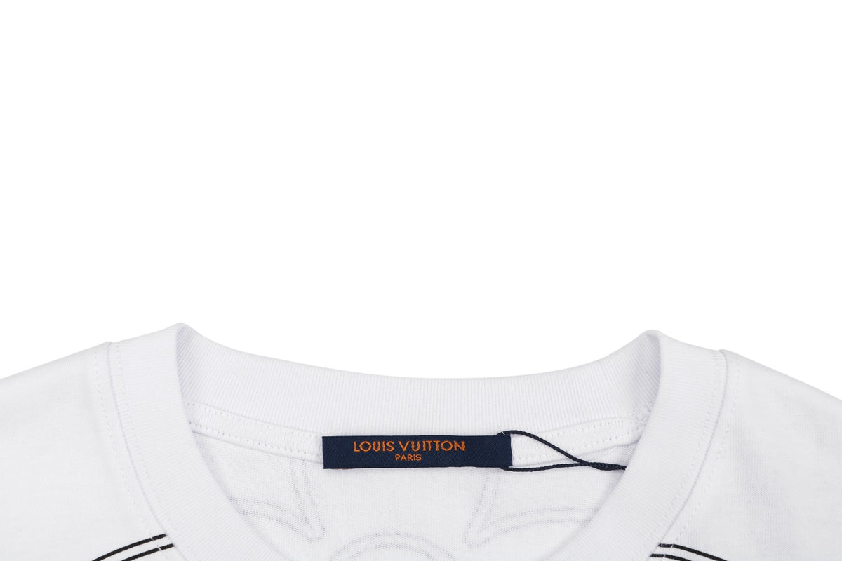 Louis Vuitton All-Over Monogram Sketch Line Art Print Short Sleeve Tee