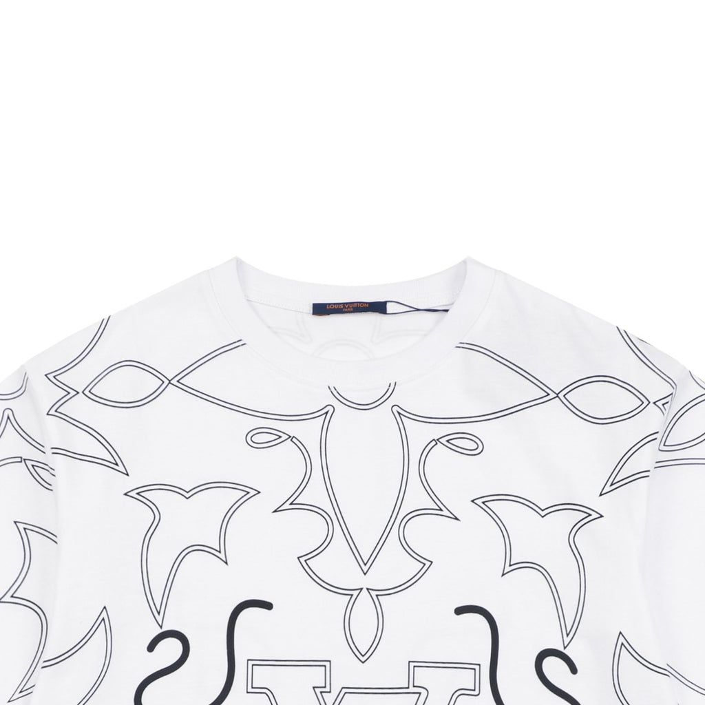 Louis Vuitton All-Over Monogram Sketch Line Art Print Short Sleeve Tee
