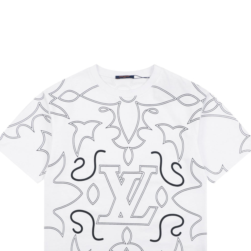 Louis Vuitton All-Over Monogram Sketch Line Art Print Short Sleeve Tee