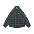 Balenciaga Paris Blue-Grey Check Padded Overshirt Jacket