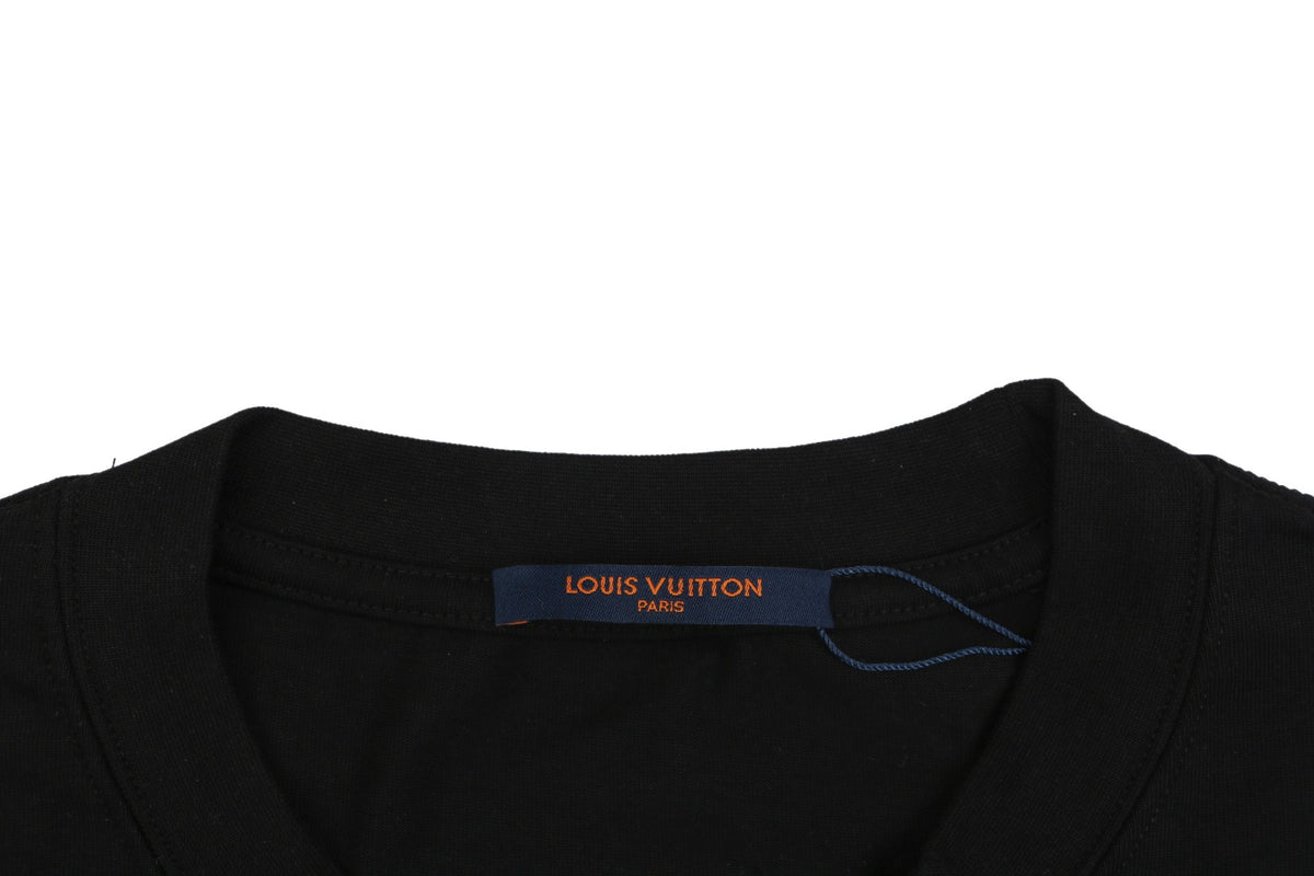 Louis Vuitton Layered Yellow-Blue Monogram Embroidery Long Sleeve Tee