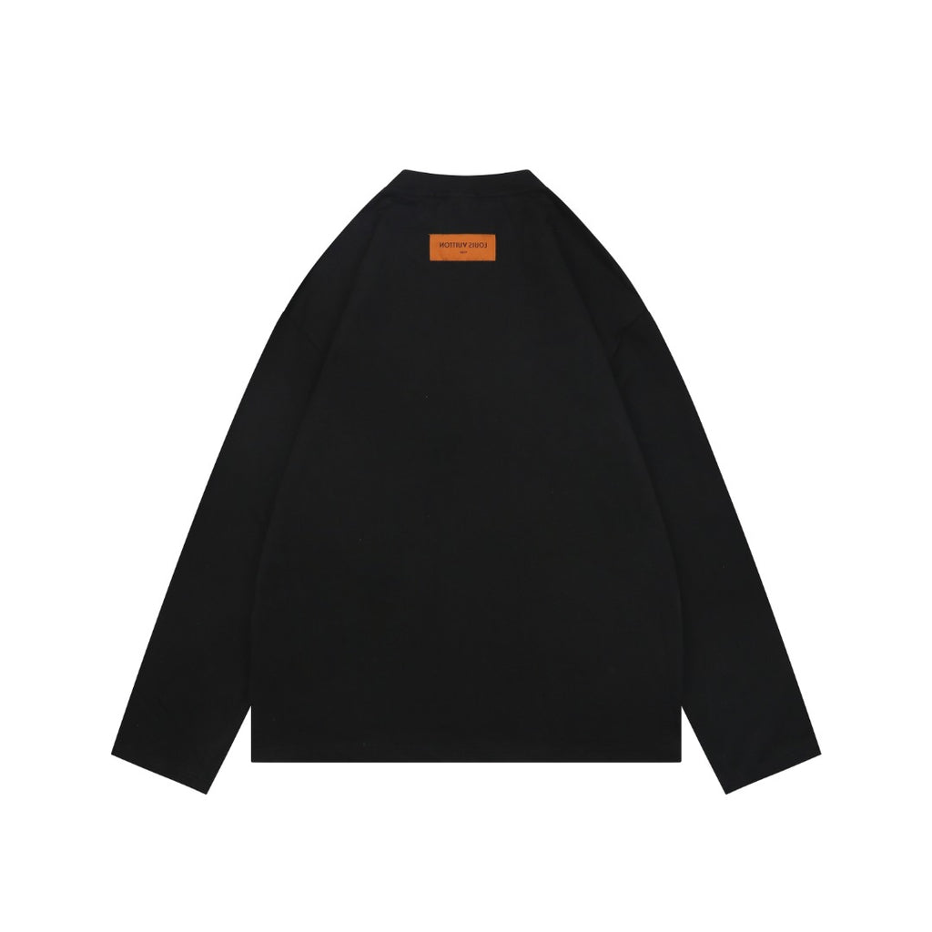 Louis Vuitton Layered Yellow-Blue Monogram Embroidery Long Sleeve Tee