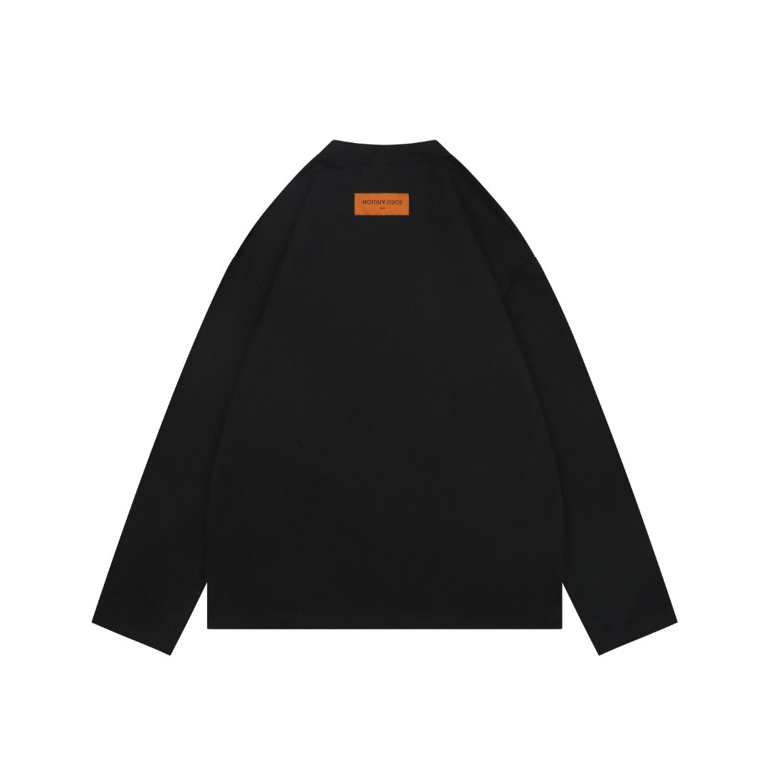 Louis Vuitton Layered Yellow-Blue Monogram Embroidery Long Sleeve Tee