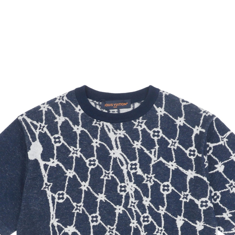 Louis Vuitton 24SS Connected Monogram Jacquard Net Short Sleeve Tee