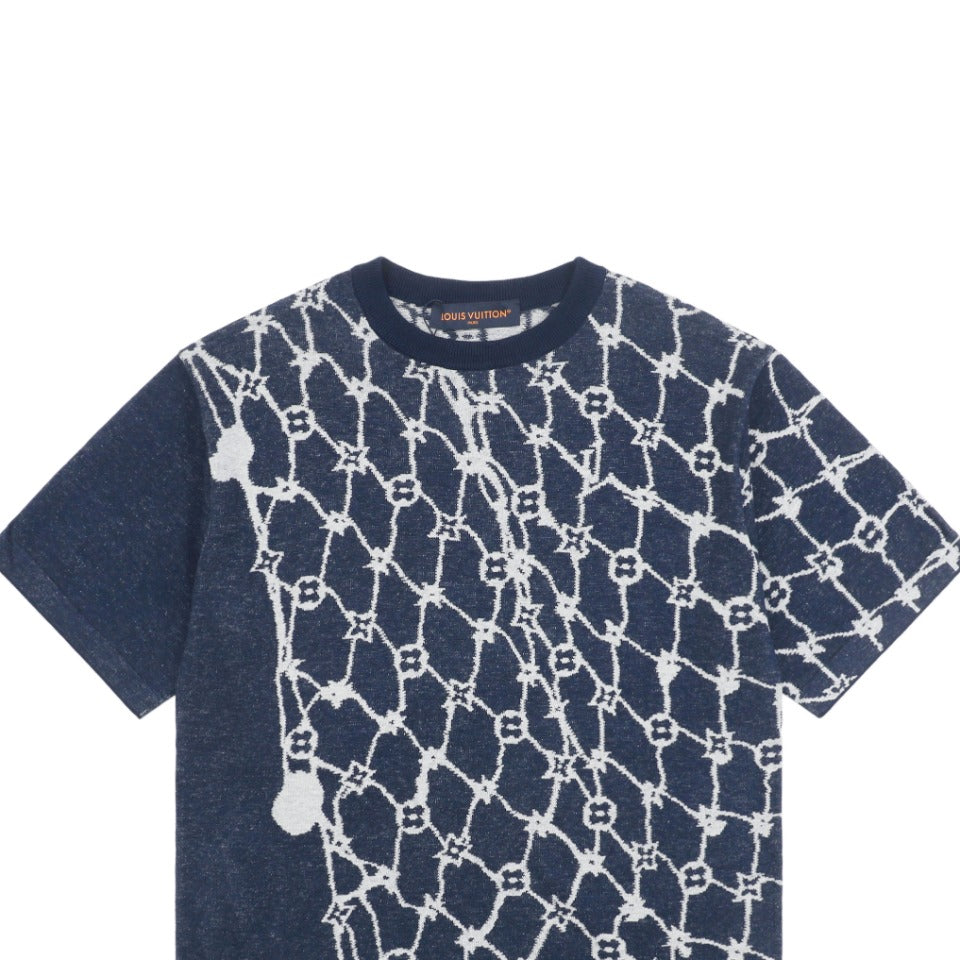 Louis Vuitton 24SS Connected Monogram Jacquard Net Short Sleeve Tee