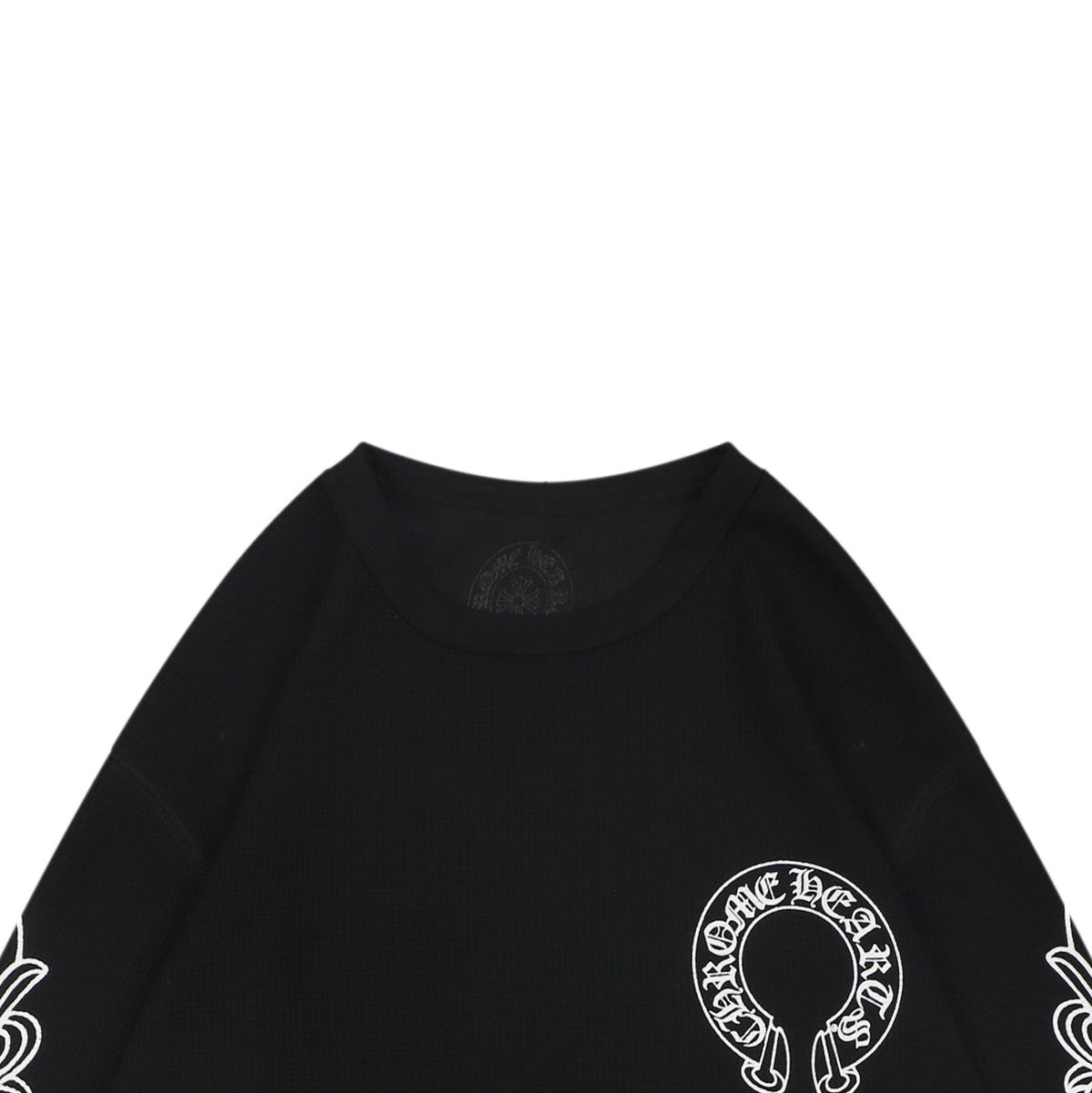 Chrome Hearts Waffle Cross Floral Arm Sanskrit Scroll Print Long Sleeve