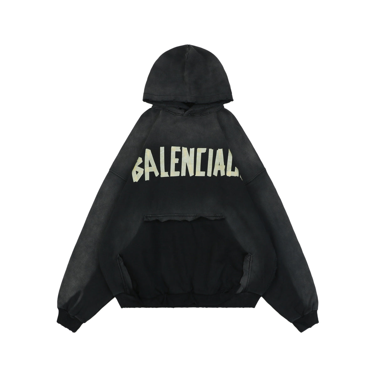 Balenciaga Yellow Tape Print Oversized Hoodie