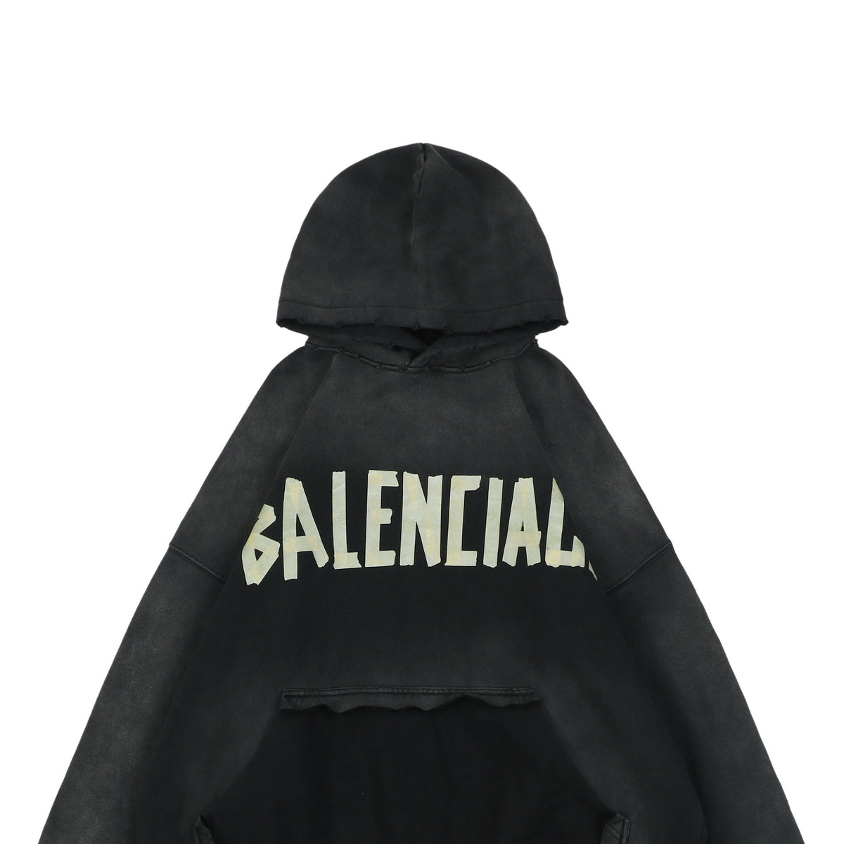 Balenciaga Yellow Tape Print Oversized Hoodie