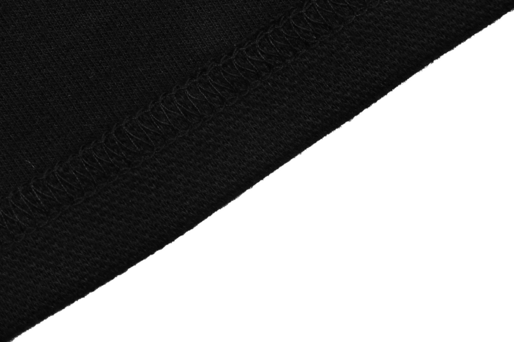 AMI Paris Tonal Heart Texture Relaxed Polo Long Sleeve — Black