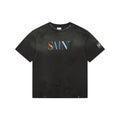 Saint Michael Rainbow SAINT Letter Print Tee — Black