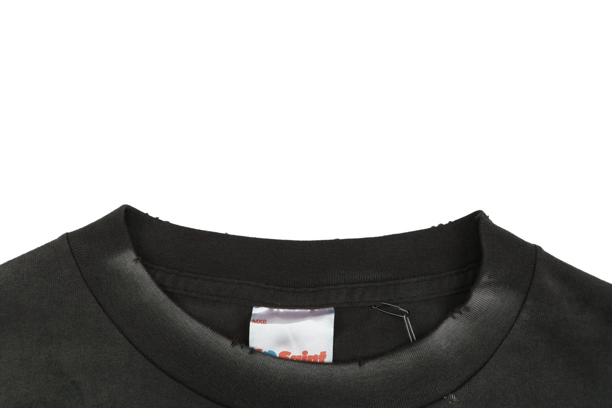 Saint Michael Rainbow SAINT Letter Print Tee — Black