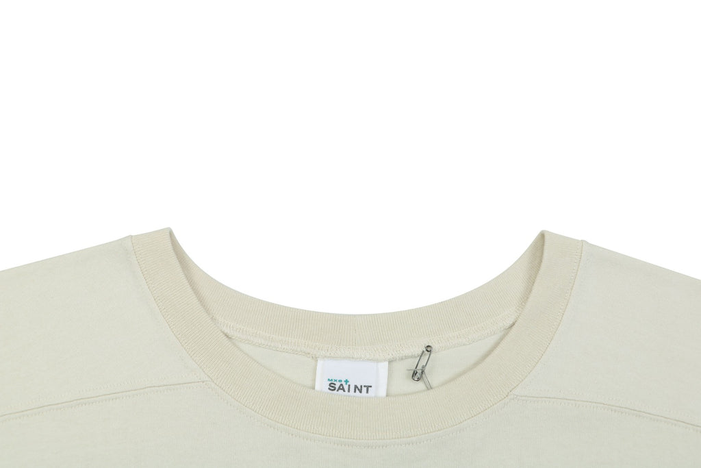 Saint Michael I Love SAINT Letter Print Tee — Cream