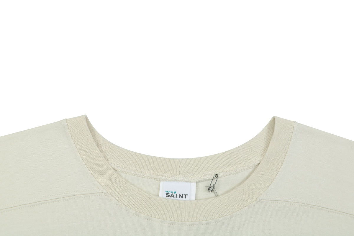 Saint Michael I Love SAINT Letter Print Tee — Cream