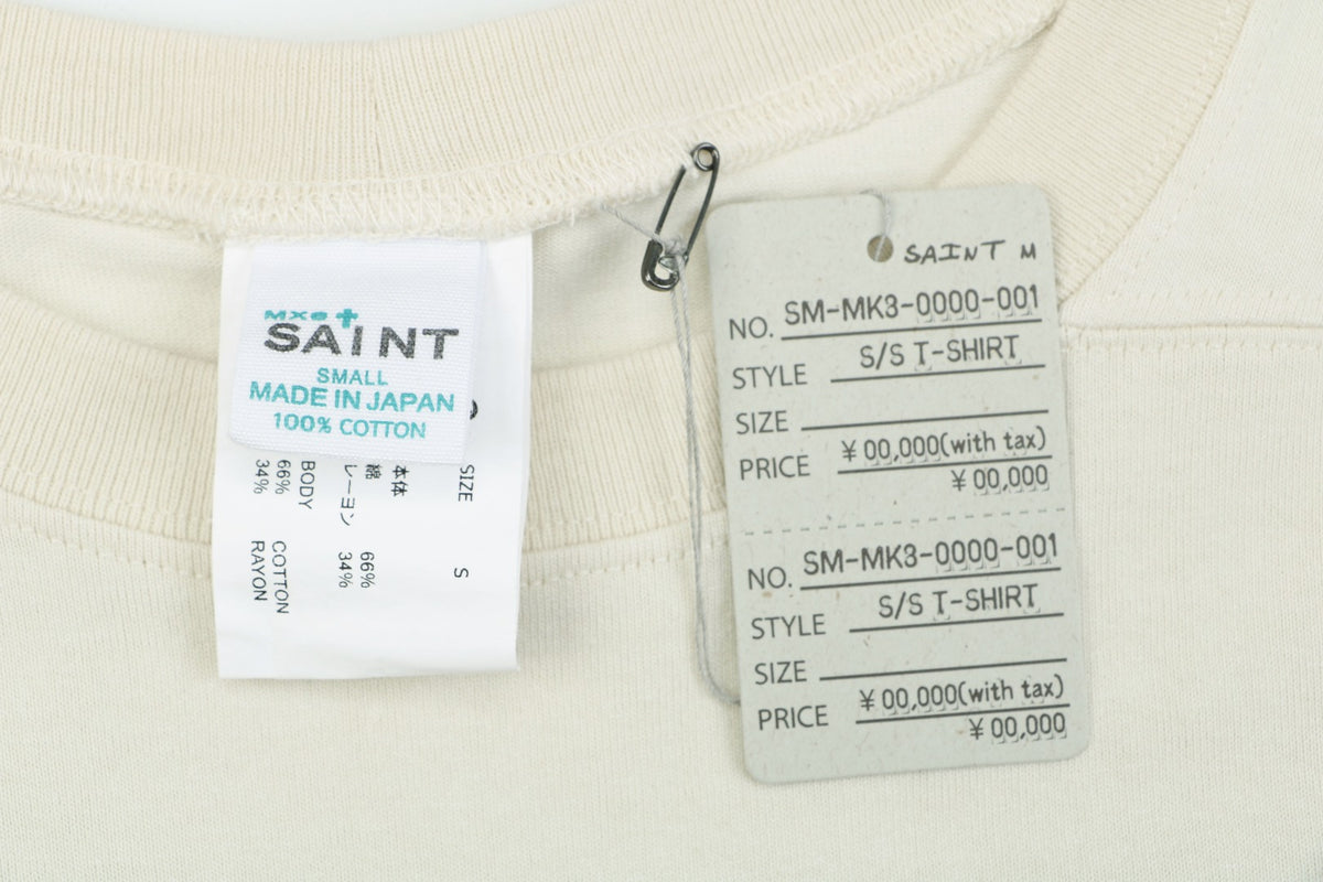 Saint Michael I Love SAINT Letter Print Tee — Cream
